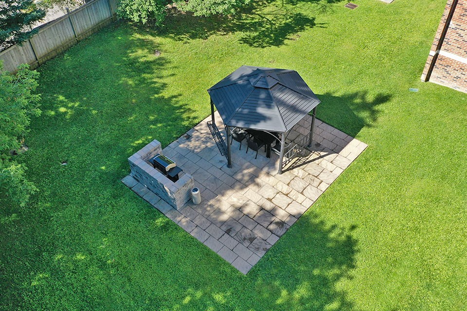 BBQ area with gazebo at Park Place in Bradford, ON