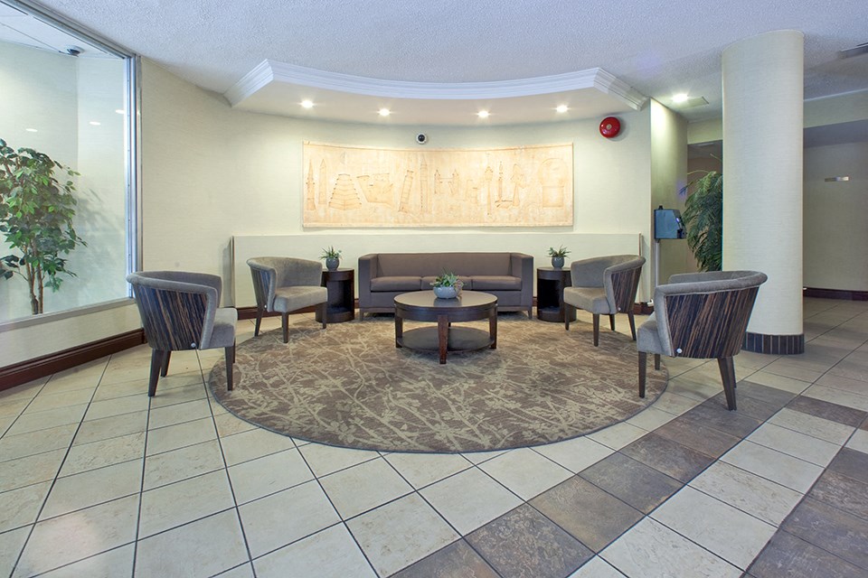 Park Towers Apartments lobby area of 10 Beechwood building in London, ON