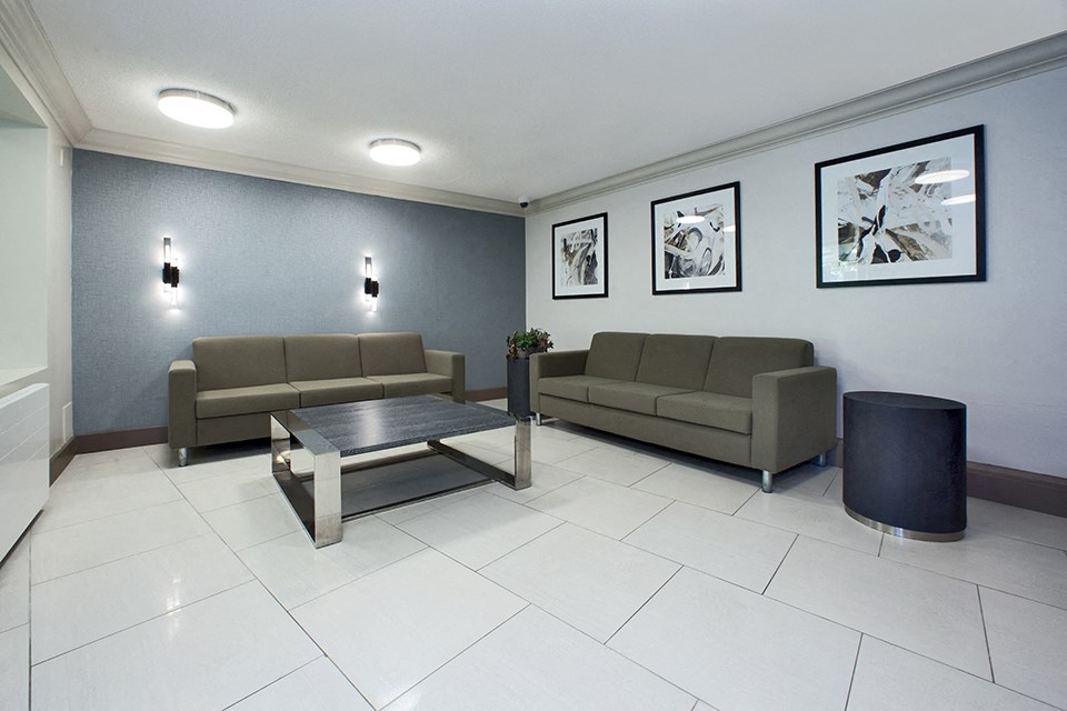 Park Towers Apartments lobby area of 55 Carfrae building in London, ON