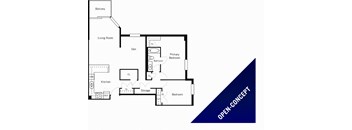 Prince Willian Apartments 2 bedroom, 1 bathroom open-concept floor plan in Belleville, ON