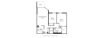 Prince William Apartments 2 bedroom, 1 bathroom floor plan in Belleville, ON