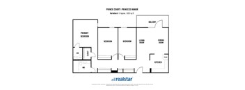 A floor plan for a Prince Court Princess Manor apartment.