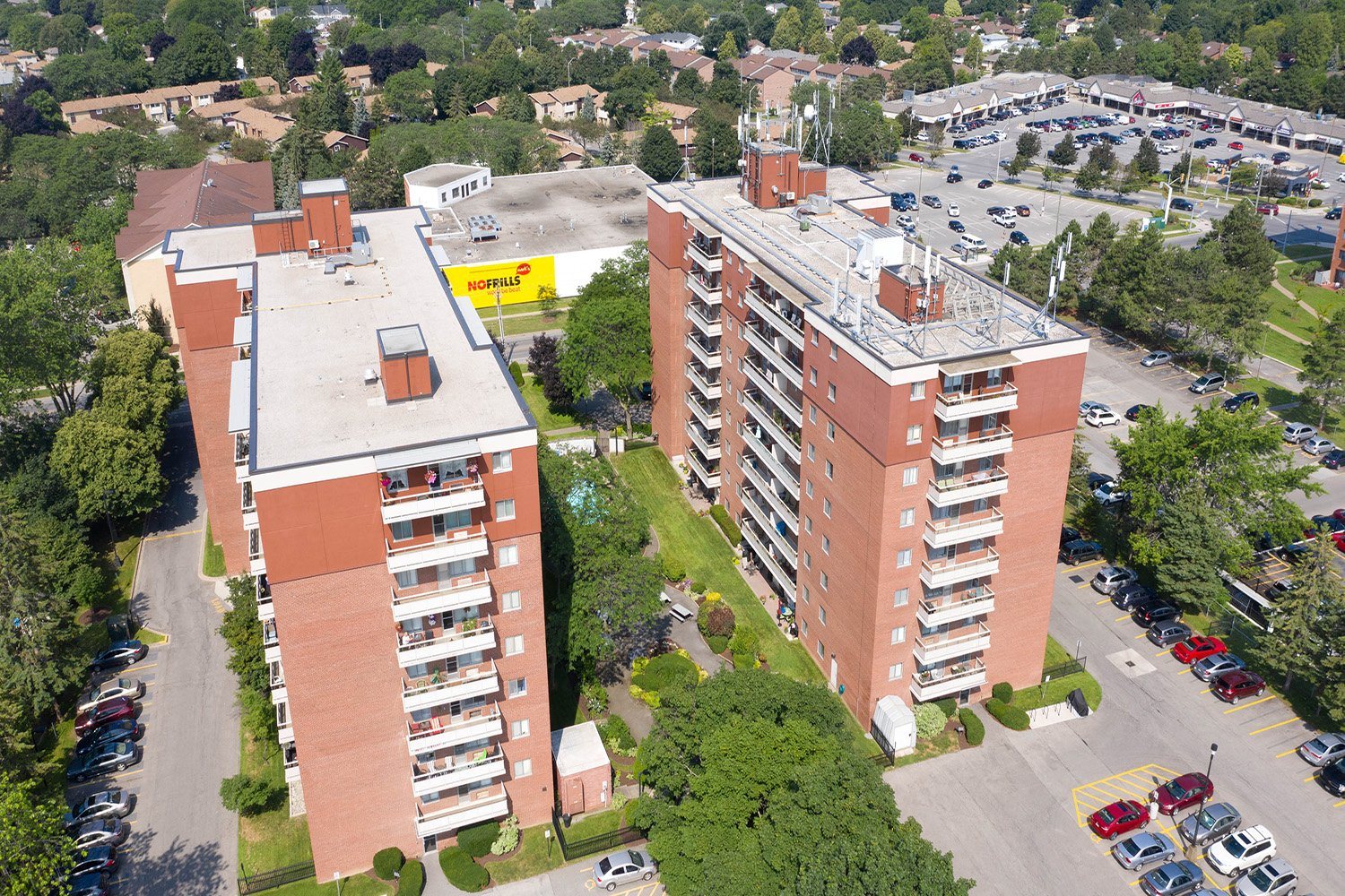 Regency Towers in St. Catharines drone image of property exterior