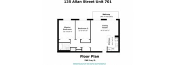 Rockliffe Park Suites in Oakville, ON 2 bed 1 bath open concept floor plan