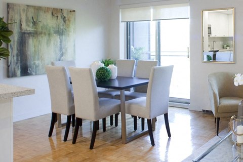 Rockliffe Park Suites dining area featuring balcony walk-out in  Oakville, ON