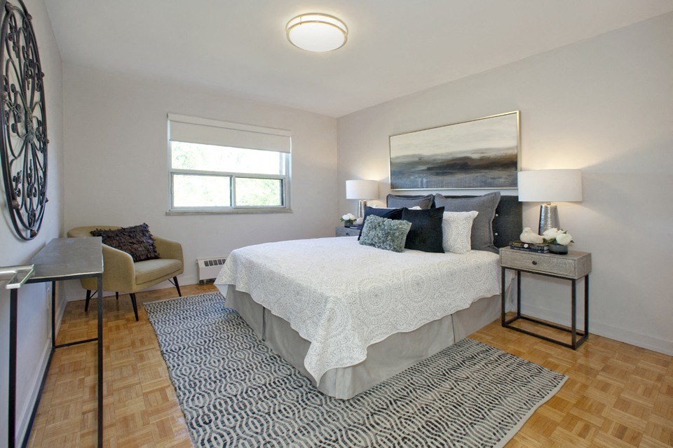 Rockliffe Park Suites primary bedroom in 2-bedroom suite in Oakville, ON