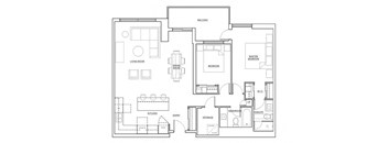 Royal Rose in Etobicoke, ON open concept 2 bedroom floor plan