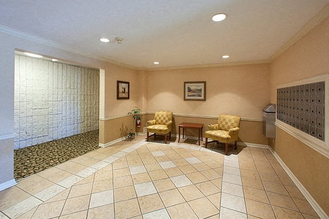 St. Augustine Place lobby with chair seating in St. Catharines, ON