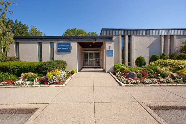 St. Lawrence Village in St. Catharines, ON Entrance to Rental Office and Community Centre