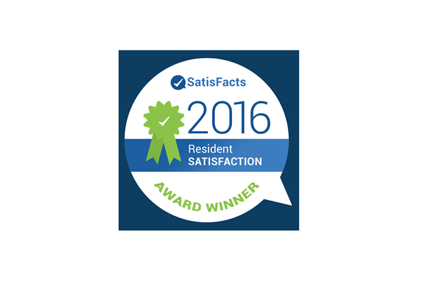 Award for SatisFacts' 2016 Resident Satisfaction