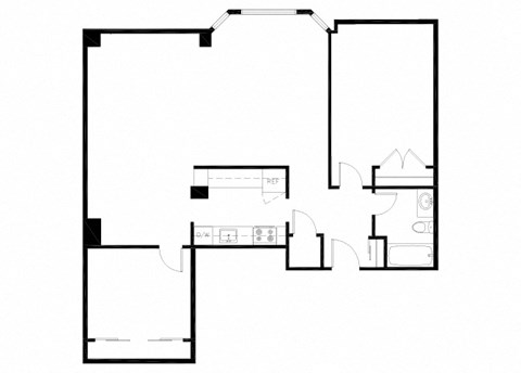 Secord House in Edmonton, AB 2 bed 1 bath floor plan