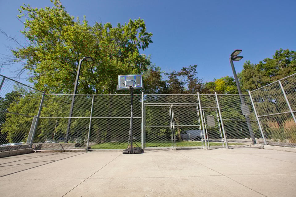 Somerset Place outdoor basketball court in London, ON