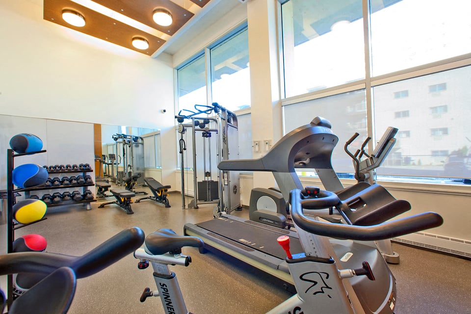 Somerset Place fitness center with equipment in London, ON