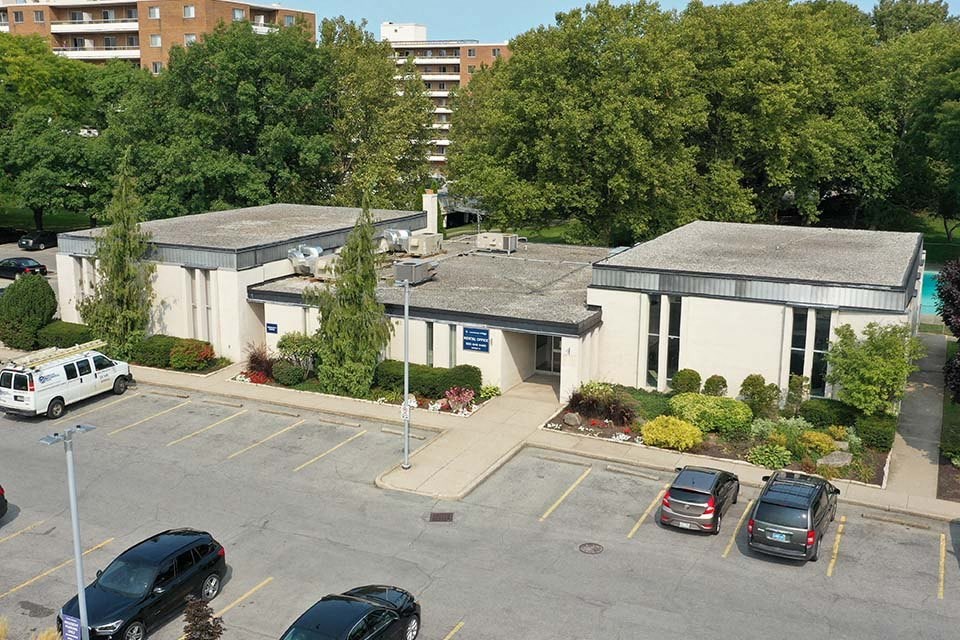 Drone view of Rental Office and Community Centre