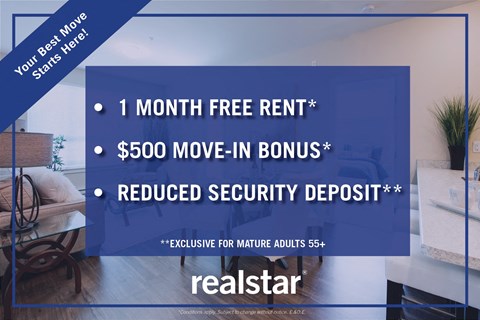 a 500 move in bonus reduced security deposit in a living room