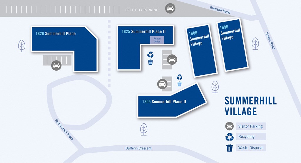 map illustration of summerhill place and summerhill village in Nanaimo British Columbia
