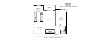 A  one bedroom, one bathroom Apartment at Sunnidale Place in Barrie, ON.