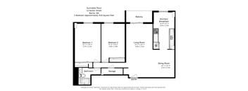 A two bedroom, one bathroom apartment at Sunnidale Place in Barrie, ON.