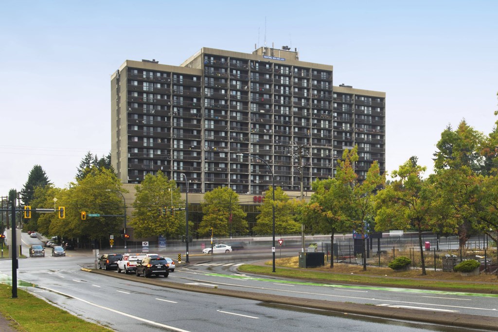 building exterior at Surrey Village Apartments in Surrey BC