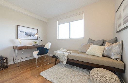 Surrey Village in Surrey, BC den room used as an office