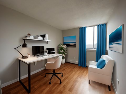 A room with a desk and chair in Peterborough ON