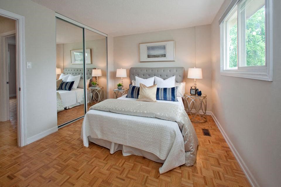 Taunton Terrace large bedroom with hard surface flooring and mirrored closet