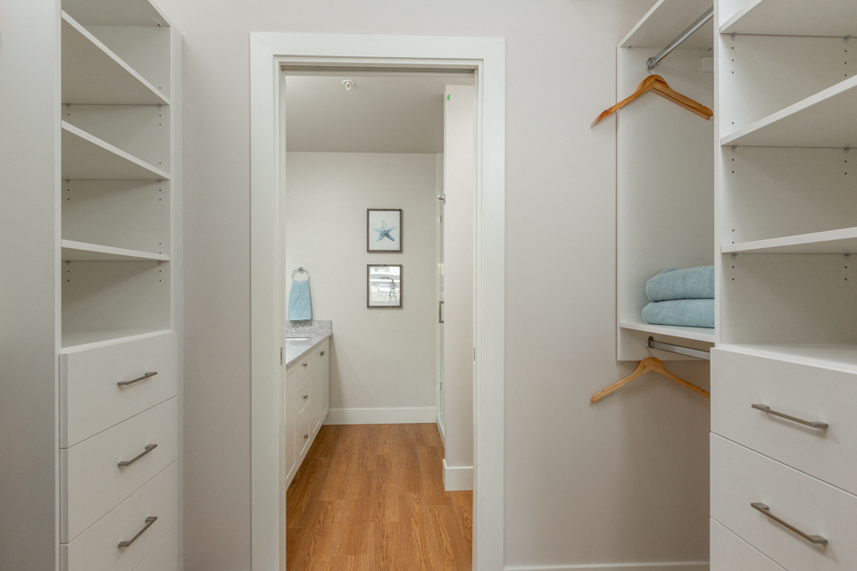 The Conservatory walk-in closet with built-in storage in Kelowna, BC