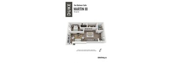 1 bedroom 1 bath apartment floor plan at The Duke