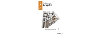 2 bedroom 2 bathroom apartment floor plan at The Duke