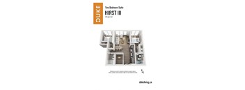 2 bedroom 2 bathroom apartment floor plan at The Duke