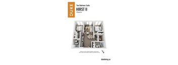 2 bedroom 2 bathroom apartment floor plan at The Duke