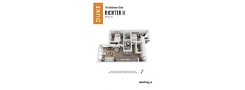 2 bedroom 2 bathroom apartment floor plan at The Duke