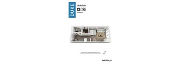 Bachelor 1 bathroom floor plan at The Duke