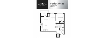 The Miltonian in Milton, ON 1 bed 1 bath floor plan C
