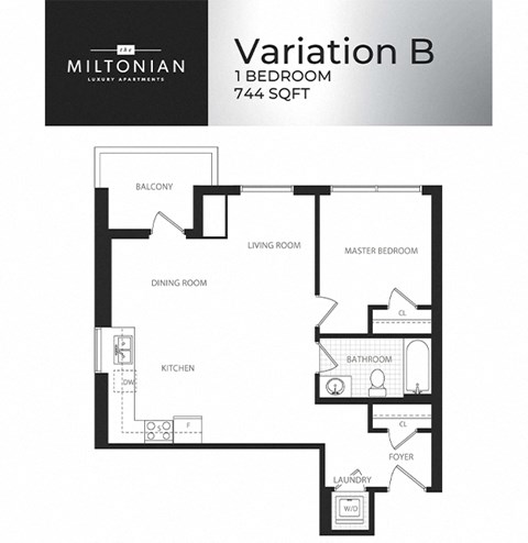 The Miltonian in Milton, ON 1 bed 1 bath floor plan C