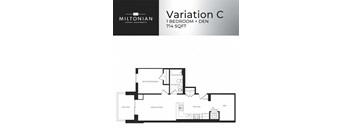 The Miltonian in Milton, ON 1 bed plus den 1 bath floor plan C