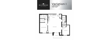 The Miltonian in Milton, ON 2 bed 2 bath floor plan I