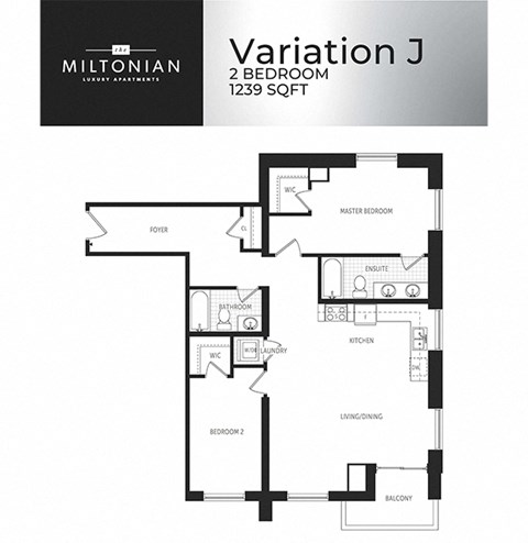 The Miltonian in Milton, ON 2 bed 2 bath floor plan J
