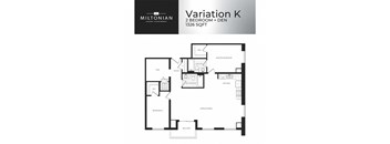 The Miltonian in Milton, ON 2 bed 2 bath floor plan K