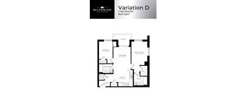A floor plan for a 2 bedroom apartment by Miltonian.