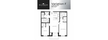 The Miltonian in Milton, ON 2 bed 2 bath floor plan F