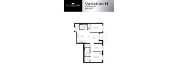A floor plan for a 2 bedroom apartment at Miltonian.