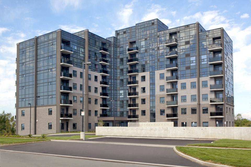 The Miltonian Apartments building exterior in Milton, ON