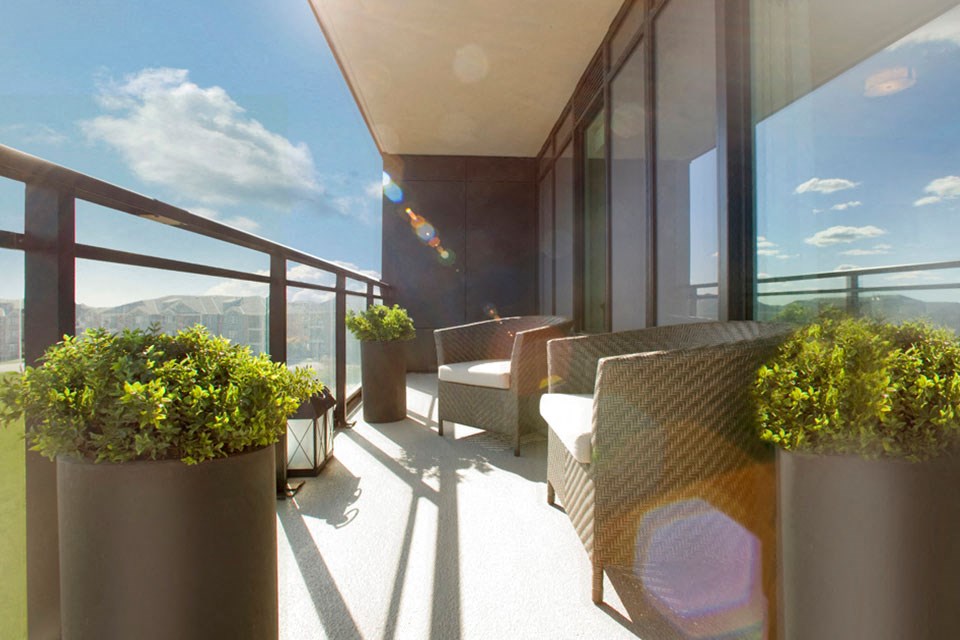 The Taunton in Oakville, ON suite access to a large private balcony
