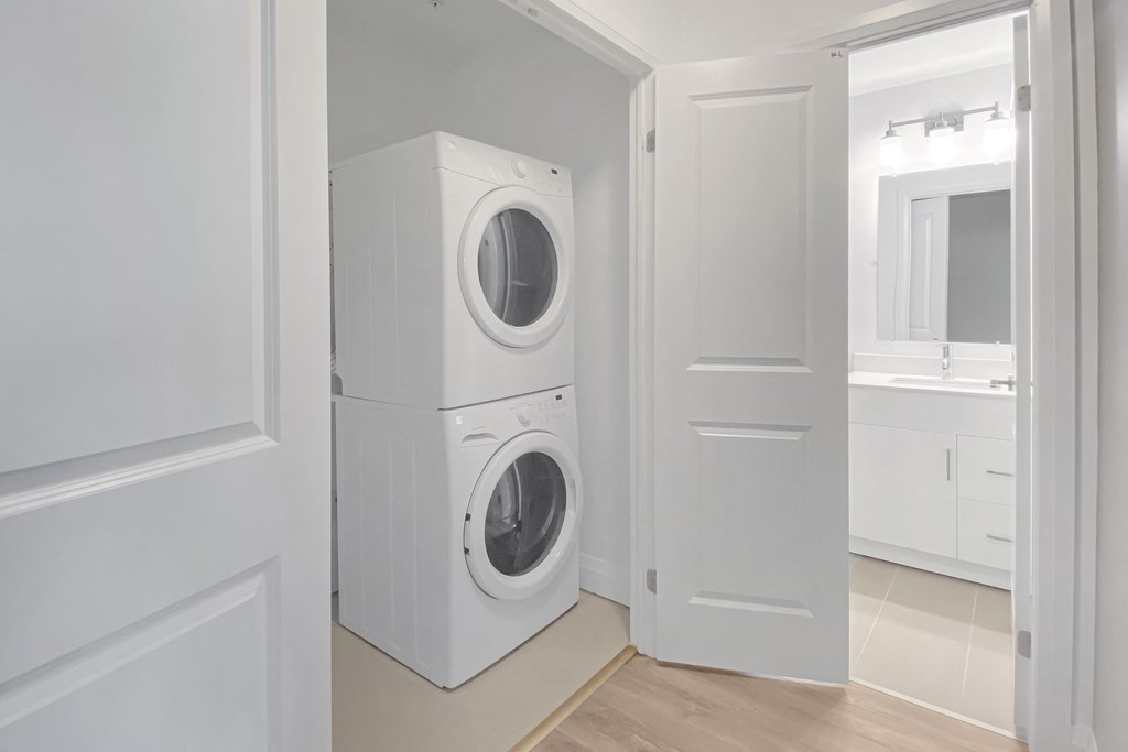 insuite white washer and dryer at Trio on Belmont in Kitchener ON