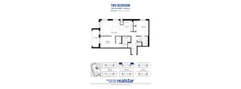 A floor plan for a two bedroom apartment is displayed.