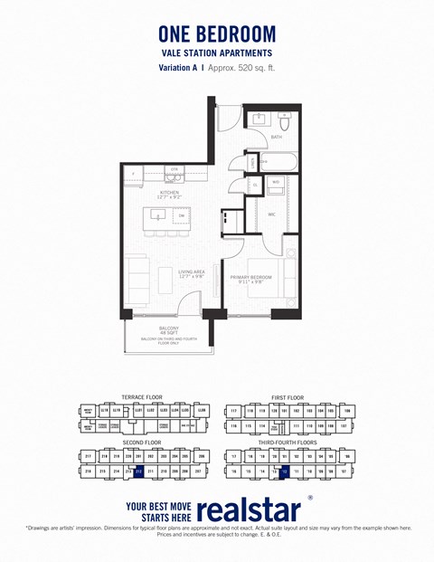 1 bed 1 bath unit at Vale Apartments in Waterloo ON