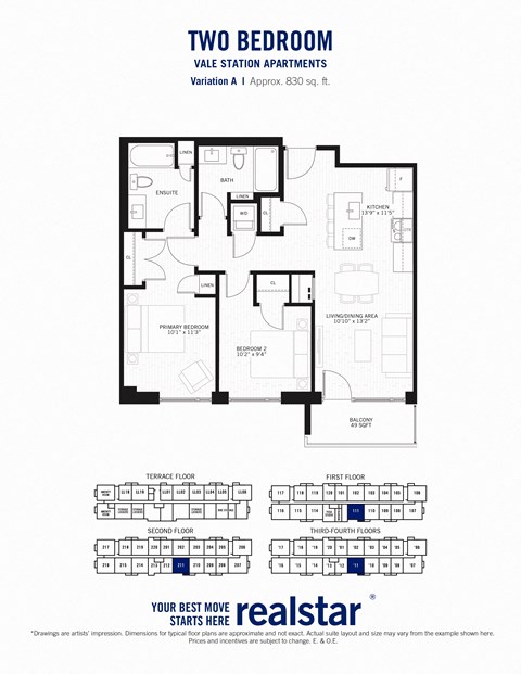 2 bed 2 bath unit at Vale Apartments in Waterloo ON