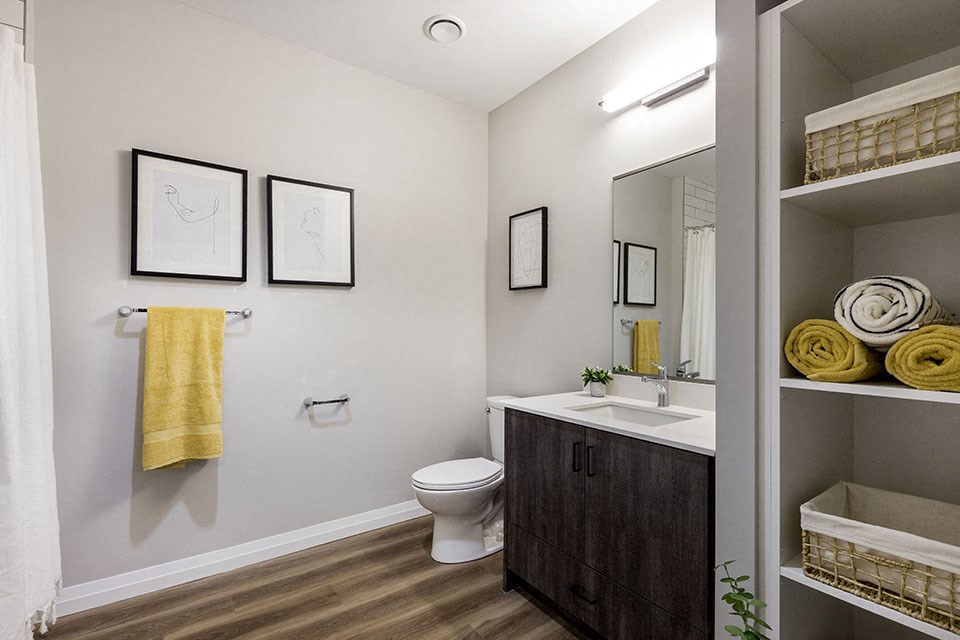 bathroom at Vale Station Apartments in Waterloo ON
