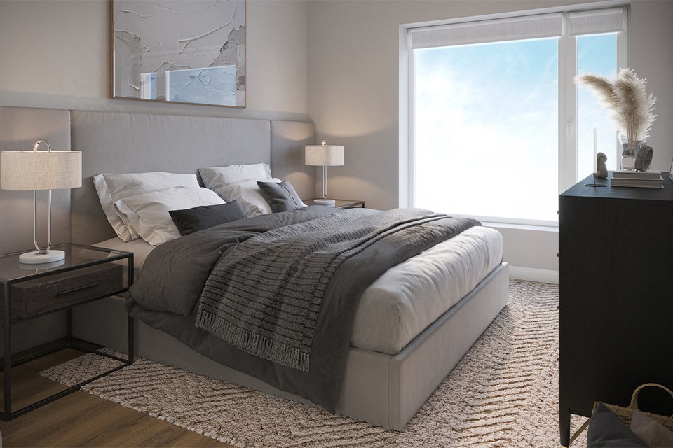 bedroom at Vale Station Apartments in Waterloo ON